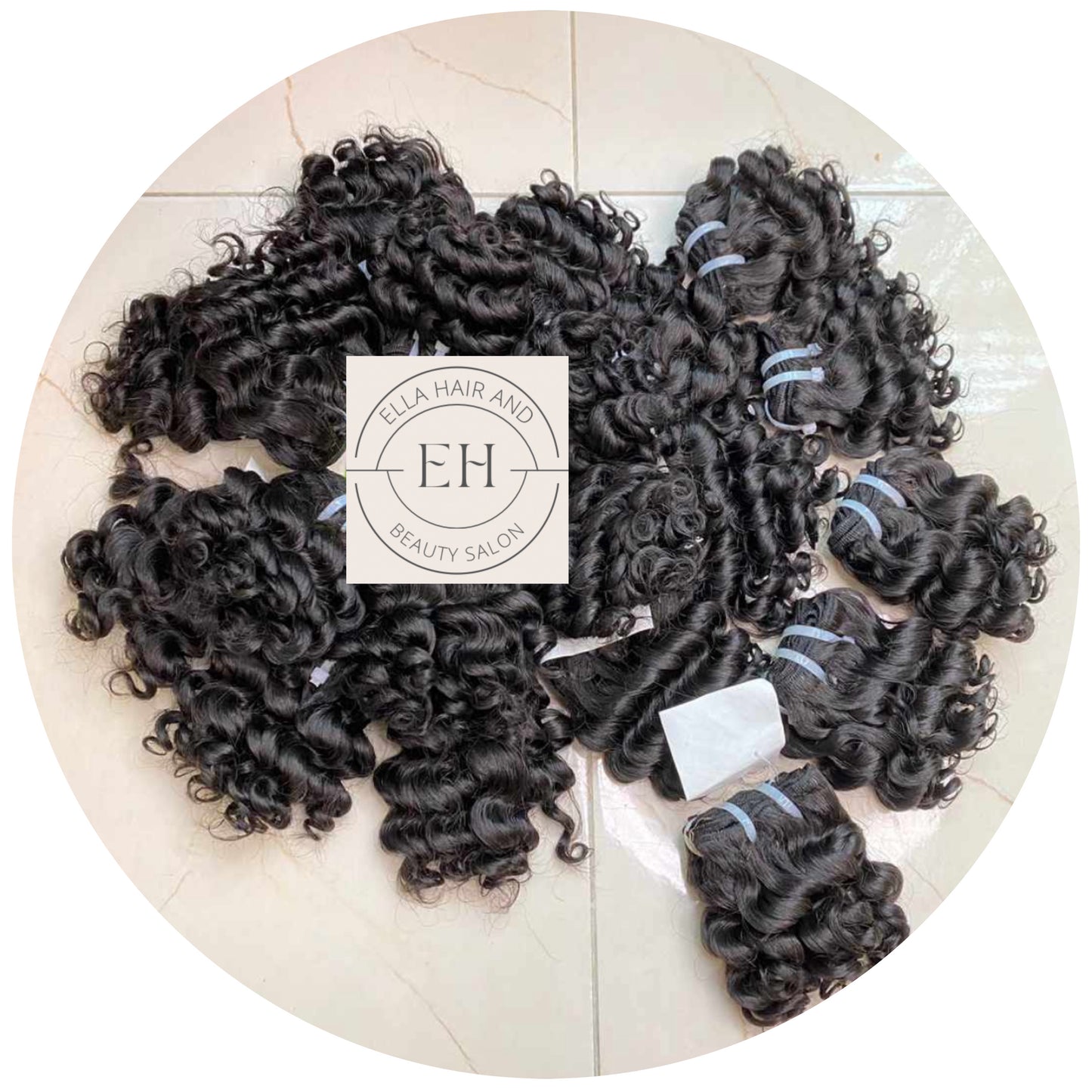 6” Remy Curly hair bundles, (100gram)Single drawn