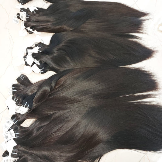Raw Vietnamese Hair  bundles Straight  Double  Drawn 100gram per bundle( dark brown).