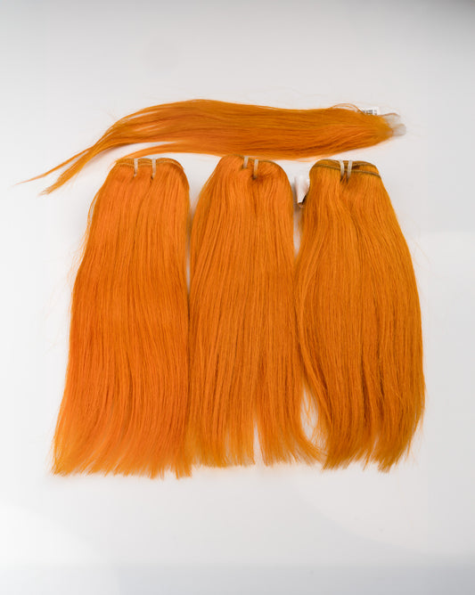 Straight Hair Single drawn 4Pcs  Set  3x 12” & 10” 2x6 Lace closure.