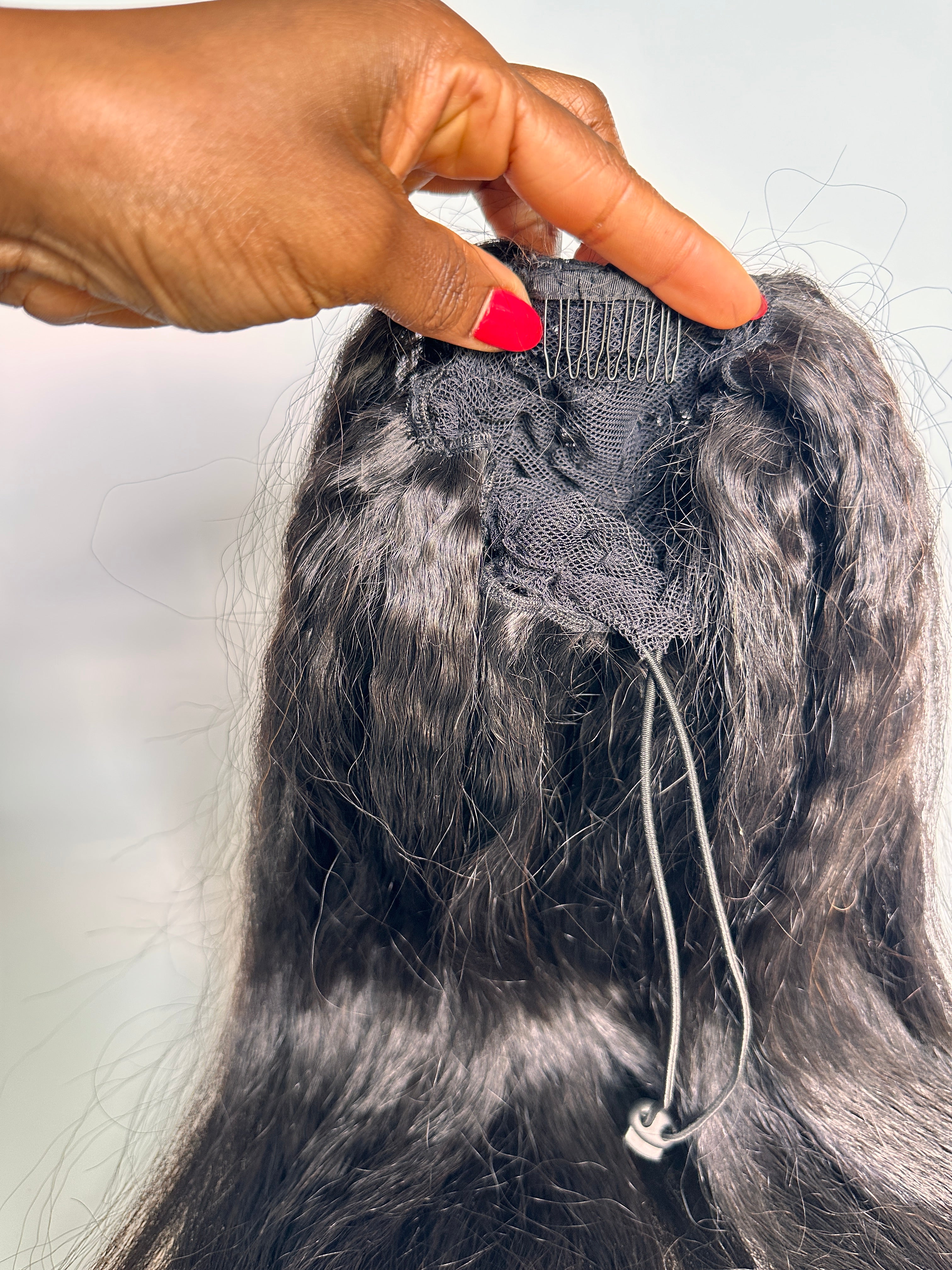 Yaki straight drawstring ponytails