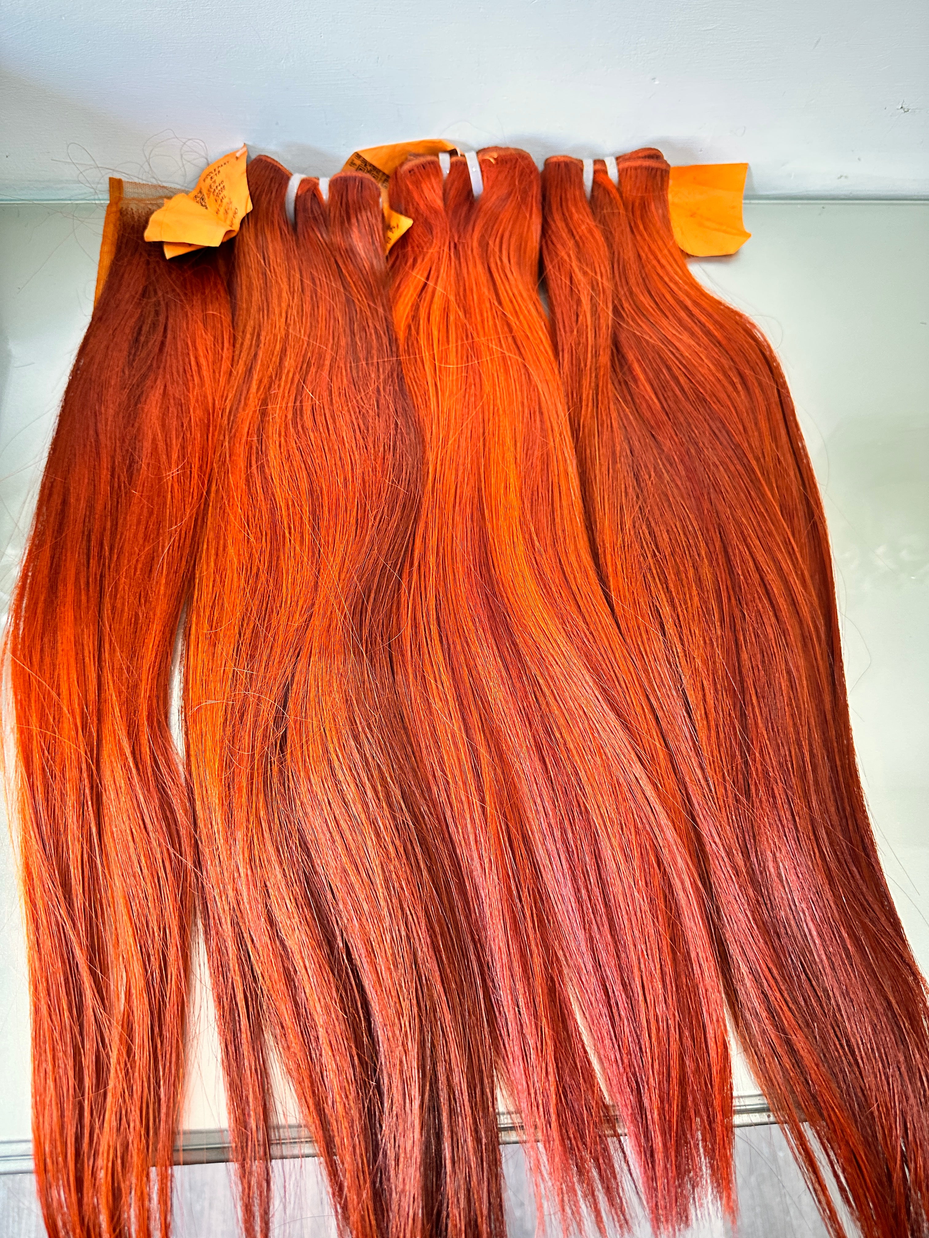 3pcs 18”18” 16” 2x6 closure, orange Vietnamese hair bundles set.
